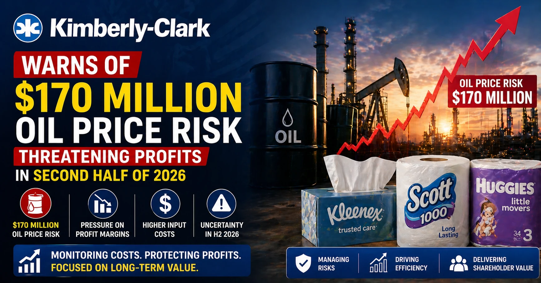 Kimberly-Clark Warns of $170 Million Oil Price Risk Threatening Profits in Second Half of 2026